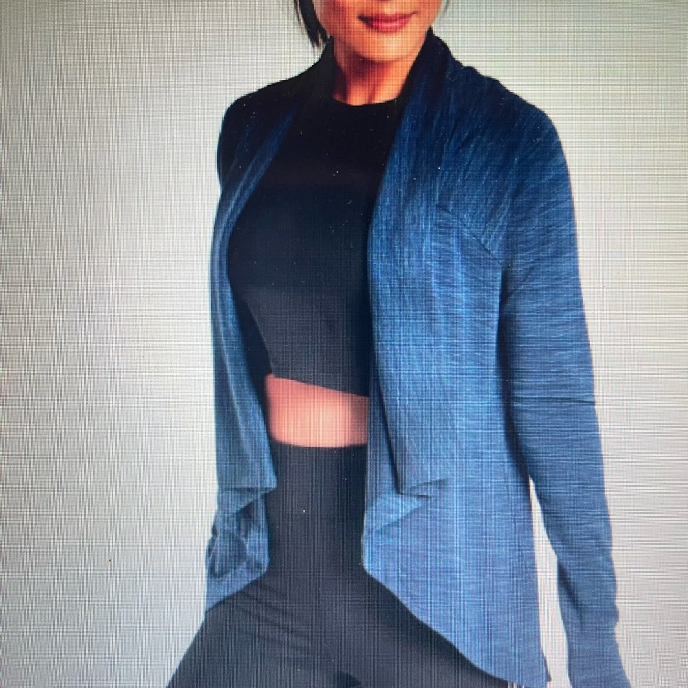 ATHLETA nirvana wear two ways wrap cardigan, blue size small